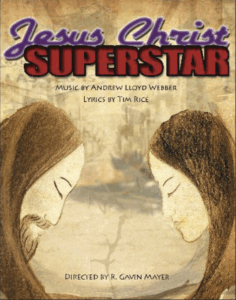 the cover of jesus christ superstar, featuring a drawing of two women looking at each other