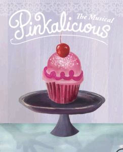 there is a painting of a cupcake on a plate with a cherry on top
