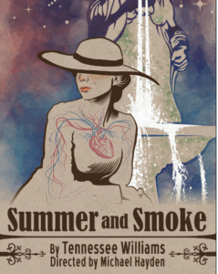 there is a poster with a drawing of a woman in a hat and a man in a cowboy hat