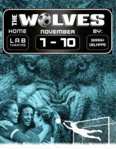 there is a poster for a soccer game with a couple of girls hugging