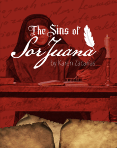 there is a picture of a woman sitting at a table with a feather in her hand